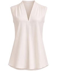 Seventy - Overhemden ,Wit ,Mouwloze Jersey En Zijdemix Crêpe Blouse - Lyst