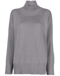 Lorena Antoniazzi - Grijze Cashmere Coltrui Gebreide Trui - Lyst