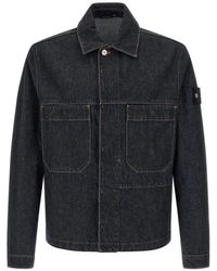 Stone Island - Jassen ,Blauw ,Denim Denim Jacket - Lyst