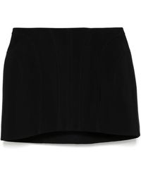 Mugler - Rokken ,Zwart ,Zwarte Sculpturale Mini Rok - Lyst