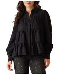 Y.A.S - Y.A. ,Overhemden ,Zwart ,Polyester Elegante Zwarte Blouse - Lyst