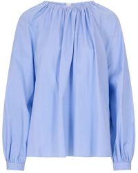 Marni - Overhemden ,Blauw ,Katoen Poplin Blouse - Lyst