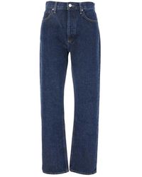 Agolde - Blaue denim jeans mit logo patch - Lyst