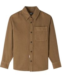 A.P.C. - Jassen ,Bruin ,Katoen Geborduurde Basile Jas - Lyst