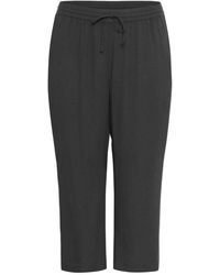 Kaffe - Schwarze Cropped Hose Mit Elastischem Bund - Lyst