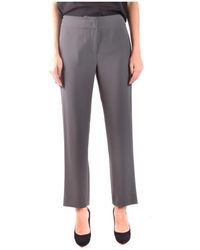 Armani - Broeken ,Grijs ,Polyester Polyester Broek Met Rits En Knoop - Lyst