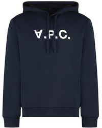 A.P.C. - Hoodies & Sweatvesten ,Blauw ,Katoen Standard Grand Vpc Katoenen Hoodie - Lyst