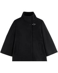 Fay - Jassen ,Zwart ,Wol Structured Jacket - Lyst