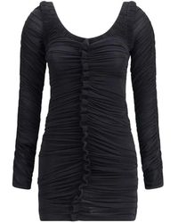 Alexander Wang - Gerüschtes V-Ausschnitt Minikleid - Lyst