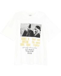 Agolde - Tops ,Wit ,Katoen Short Sleeve Mock Neck Graphic - Lyst