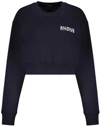 Balmain - Hoodies & Sweatvesten ,Blauw ,Katoen Crop Sweatshirt - Lyst