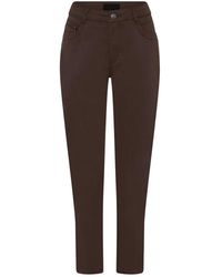 Cro - Broeken ,Bruin ,Katoen Suzanne Bourgogne Broek Met Ritsdetail - Lyst