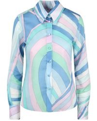 Emilio Pucci - Camisa de algodón con estampado iride - Lyst