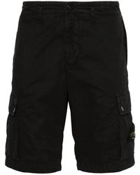 Stone Island - Schwarze shorts mit schrägen taschen,casual shorts - Lyst