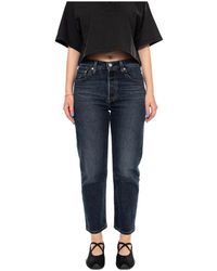 Levi's - Jeans ,Blauw ,Katoen 501 Crop - Lyst