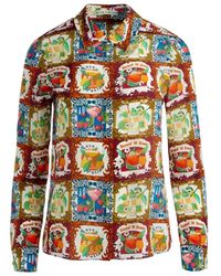 Alice + Olivia - Seidenbluse mit klassischem kragen und langen ärmeln alice + olivia - Lyst