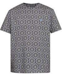 Etro - Tops ,Blauw ,Katoen Gestreept T-Shirt - Lyst
