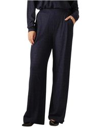Studio Amaya - Broeken ,Blauw ,Polyester Blauwe Veelzijdige Lova Broek - Lyst