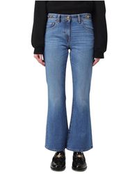Versace - Jeans ,Blauw ,Katoen Elegante Blauwe Flared Jeans - Lyst