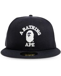 A Bathing Ape - Accessoires ,Blauw ,Polyester Logo Baseball Cap - Lyst
