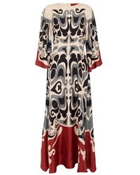 La DoubleJ - Kleedjes ,Veelkleurig ,Sorella Silk Long Dress - Lyst