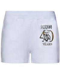 Moschino - Weiße shorts mit teddybär-print - Lyst
