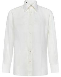 Tom Ford - Klassisches weißes seiden jacquard hemd - Lyst