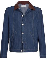 Brunello Cucinelli - Jassen ,Blauw ,Denim Denim Jacket - Lyst