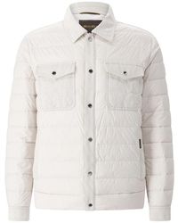 Moorer - Jassen ,Wit ,Denim Denim-Trim Gewatteerde Jas - Lyst