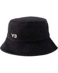 Y-3 - Accessoires ,Zwart ,Katoen Zwarte Katoenen Twill Hoed Met Geborduurd Logo - Lyst