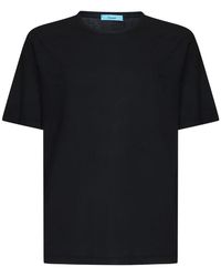 Drumohr - Tops ,Zwart ,Katoen Zwarte Crewneck Tee Voor Mannen - Lyst