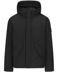 Stone Island - Jassen ,Zwart ,Polyester Crinkle Reps Ny Short Down Jacket - Lyst