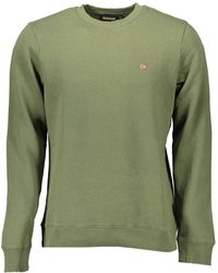 Napapijri - Hoodies & Sweatvesten ,Groen ,Katoen Groene Sweatshirt Met Geborduurd Logo - Lyst