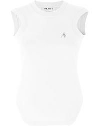 The Attico - Weiße baumwoll-tanktop eleganter stil - Lyst