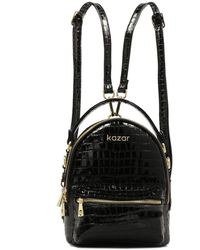 Kazar - Kompakter 2-In-1 Geprägter Leder-Rucksack - Lyst