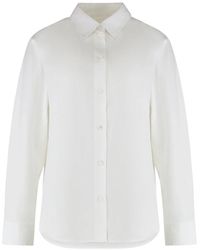 Burberry - Overhemden ,Wit ,Katoen Shirt Met Lange Mouwen - Lyst