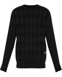 Balmain - Wollen Trui Met Logopatch - Lyst