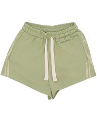 Vision Of Super - Korte Broeken ,Groen ,Katoen Groene Shorts Met Vlammenprint - Lyst