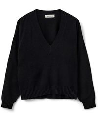 Sofie Schnoor - Zwarte V-Hals Trui Edensw Stijl - Lyst