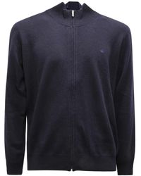 Brooksfield - Truien & Vesten ,Blauw ,Wol Wol Volledige Rits Trui Blauw - Lyst