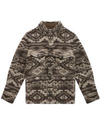 Isabel Marant - Jassen ,Bruin ,Wol Grafische Wollen Blend Jas - Lyst