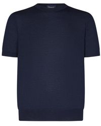 Drumohr - Luxe Blauw Cashmere Blend T-Shirt - Lyst