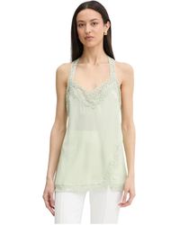 Pinko - Zijden Top Met Kanten Rand - Lyst