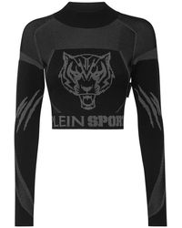 Philipp Plein - Truien & Vesten ,Zwart ,Polyester Sport Top - Lyst