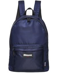 Blauer - Tassen ,Blauw ,Nylon Nylon Rugzak Met Dubbele Ritssluiting - Lyst