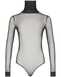 Maison Margiela - Tops ,Zwart ,Polyester Bodysuit - Lyst