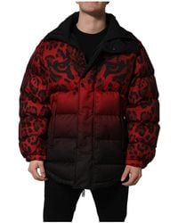 Dolce & Gabbana - Jassen ,Veelkleurig ,Polyester Omkeerbaar Pufferjack Met Dierenprint - Lyst