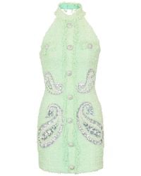 Balmain - Abito senza maniche in tweed con motivo paisley - Lyst