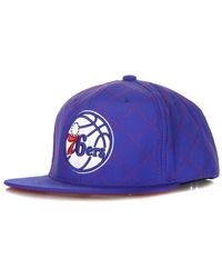 Mitchell & Ness - Accessoires ,Blauw ,Wol Nba Gewatteerde Snapback Pet Blauw - Lyst