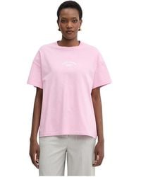 Patrizia Pepe - T-Shirt Met Logoprint En Verlaagde Schouders - Lyst